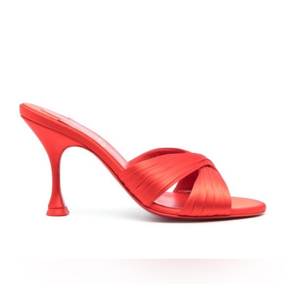 Christian Louboutin Shoes - Christian Louboutin NICOLE IS BACK 85 Crepe Silk Mules Sandals Heels Shoes NWT